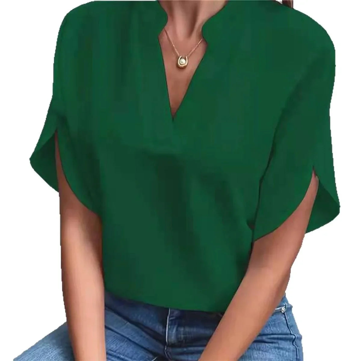 Cold Shoulder Blouse – Split Sleeve Design