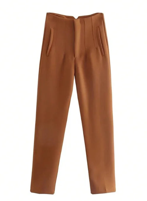 Slim Fit High-Waist Pencil Pants