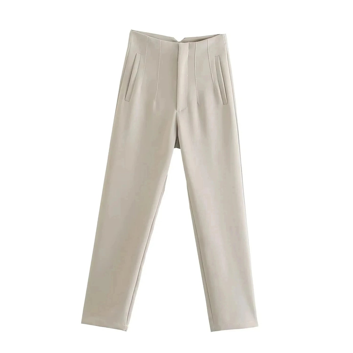 Slim Fit High-Waist Pencil Pants
