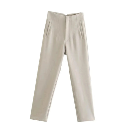 Slim Fit High-Waist Pencil Pants