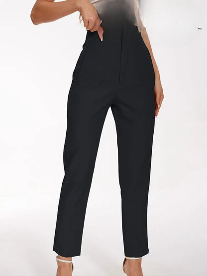 Slim Fit High-Waist Pencil Pants