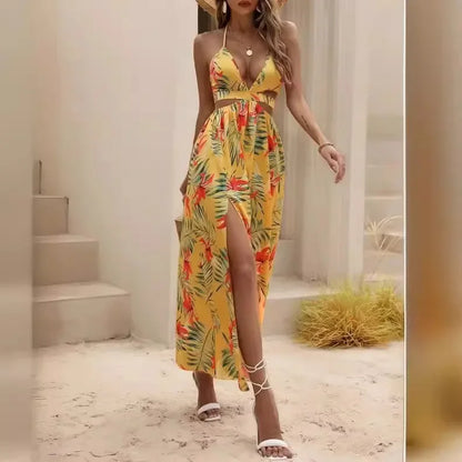 Boho Backless Split Dress