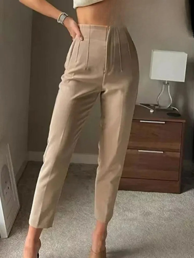 Slim Fit High-Waist Pencil Pants