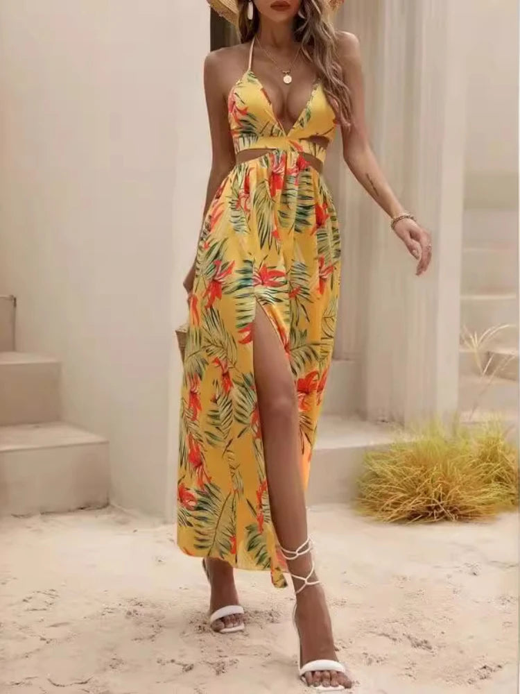 Boho Backless Split Dress