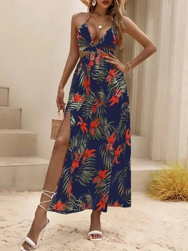 Boho Backless Split Dress