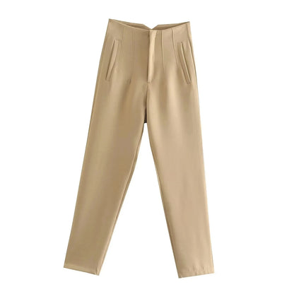 Slim Fit High-Waist Pencil Pants