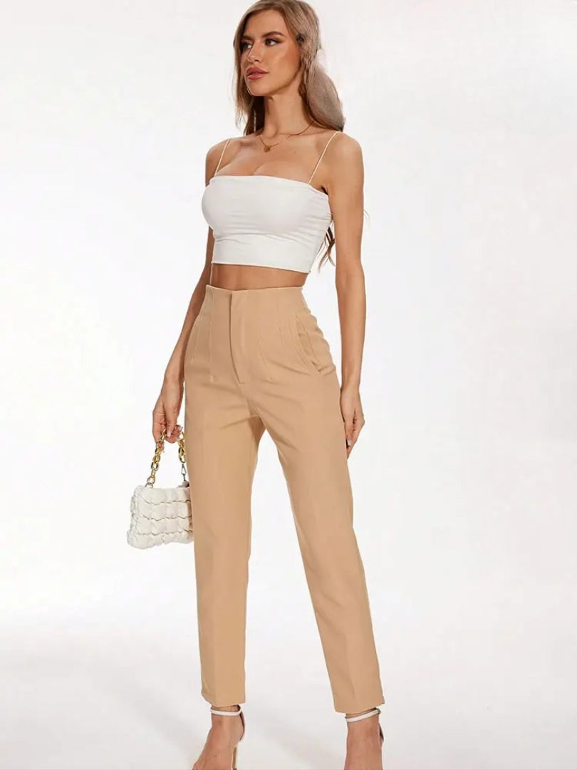 Slim Fit High-Waist Pencil Pants